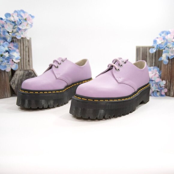 Dr. Martens Quad II Lilac Leather Lace Up Loafer Oxford Shoes 9 NIB - Picture 3 of 8